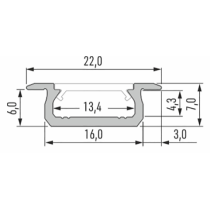Led-Labs LED profil LUMINES typ Z surový 2,02m