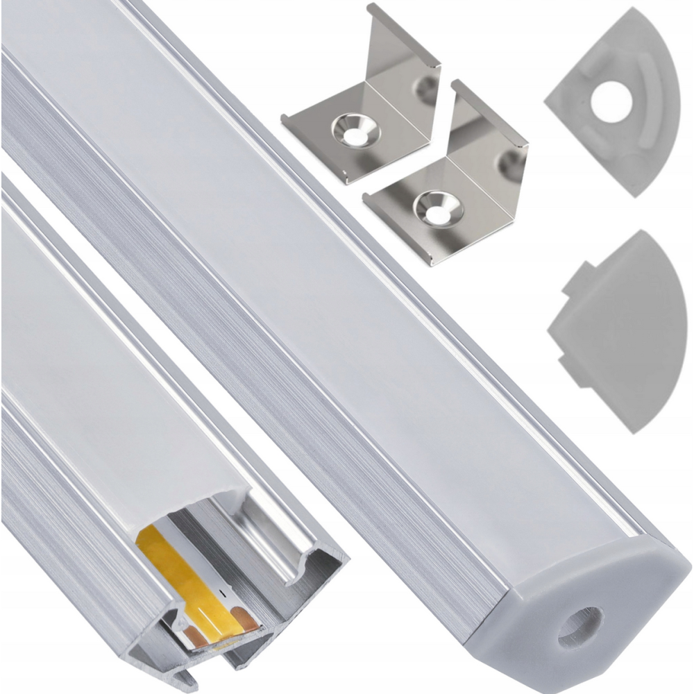 BERGE LED eloxovaný hliníkový profil rohový 1m - sada