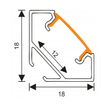 BERGE LED eloxovaný hliníkový profil rohový 1m - sada