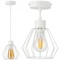 BERGE Diamantovo biela nastaviteľná závesná lampa