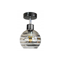 BERGE Sklenená LED závesná lampa 1xE27 - gulička s horizontálnymi pruhmi