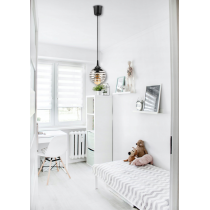 BERGE Sklenená LED závesná lampa 1xE27 - gulička s horizontálnymi pruhmi