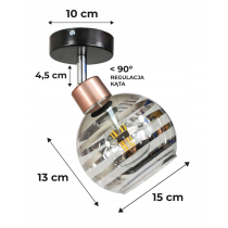BERGE Sklenená LED závesná lampa 1xE27 - gulička s horizontálnymi pruhmi