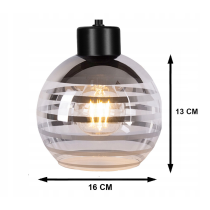 BERGE Sklenená LED závesná lampa 3xE27 - guľové horizontálne pruhy