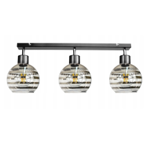 BERGE Sklenená LED závesná lampa 3xE27 - guľové horizontálne pruhy