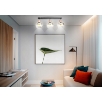 BERGE Sklenená LED závesná lampa 3xE27 - guľové horizontálne pruhy