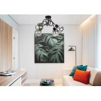 BERGE Sklenená LED závesná lampa 4xE27 - okrúhle horizontálne pruhy