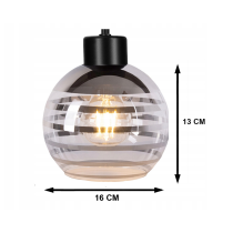 BERGE Sklenená LED závesná lampa 3xE27 - guľové horizontálne pruhy