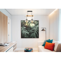 BERGE Sklenená LED závesná lampa Beam 2xE27 - okrúhle horizontálne pruhy