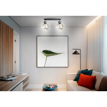BERGE Sklenená LED závesná lampa Beam 2xE27 - okrúhle horizontálne pruhy