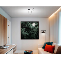BERGE Sklenená LED závesná lampa SPIDER 1xE27 - gulička s horizontálnymi pruhmi