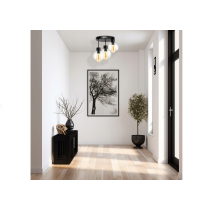 BERGE Stropná závesná lampa 3xE27 - priehľadná sklenená guľa
