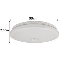 LED stropné svietidlo - PIR - 18W - IP44 - neutrálna biela