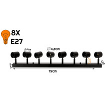 BERGE Stropné svietidlo VIKI 8x E27 čierne