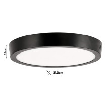 BERGE Okrúhly LED panel prisadený čierny - 18W - EMC - neutrálna biela