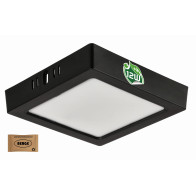 Štvorcový LED panel prisadený - čierny - 12W - PC - neutrálna biela