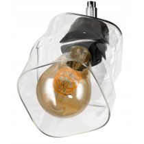 BERGE LED luster stropné svietidlo 2xE27, skladací sklenený štvorec, transparentný