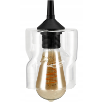BERGE LED luster stropné svietidlo 2xE27, skladací sklenený štvorec, transparentný