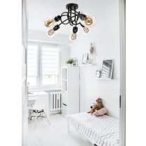 BERGE LED luster stropné svietidlo 5xE27, skladací, priehľadný sklenený štvorec