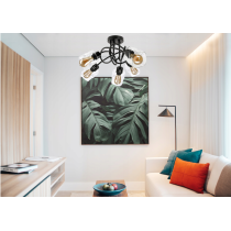 BERGE LED luster stropné svietidlo 5xE27, skladací, priehľadný sklenený štvorec