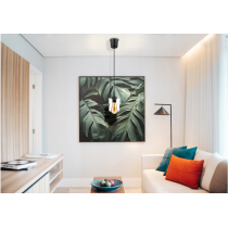 BERGE LED luster závesné stropné svietidlo E27 priehľadný sklenený štvorec