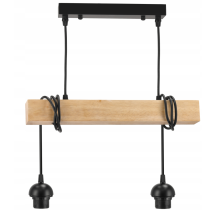 BERGE LED závesné stropné svietidlo drevený trám 2xE27 Luster Loft Cup Black