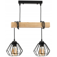 BERGE LED závesné stropné svietidlo, drevený trám, 2xE27, luster Loft Brylant