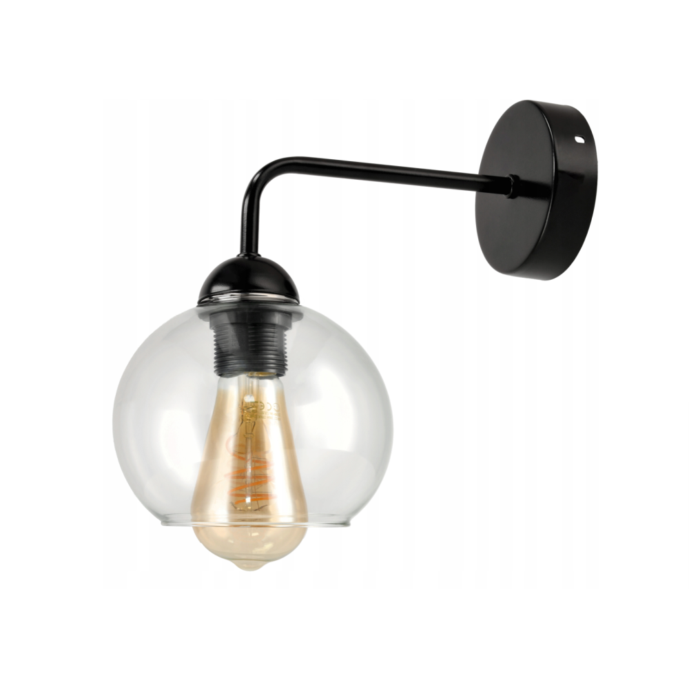 BERGE LOFT LED nástenné stropné svietidlo 1x E27 priehľadná sklenená guľa