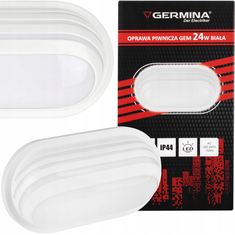 Germina Prisadené stropné LED svietidlo biele 24W - IP44 - neutrálna farba