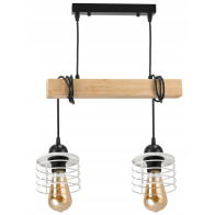 BERGE Závesné stropné svietidlo LED drevený trám 2xE27 Luster Spring White