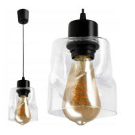 BERGE Závesné stropné svietidlo, LED E27 luster, sklo, rolovacie, priehľadné