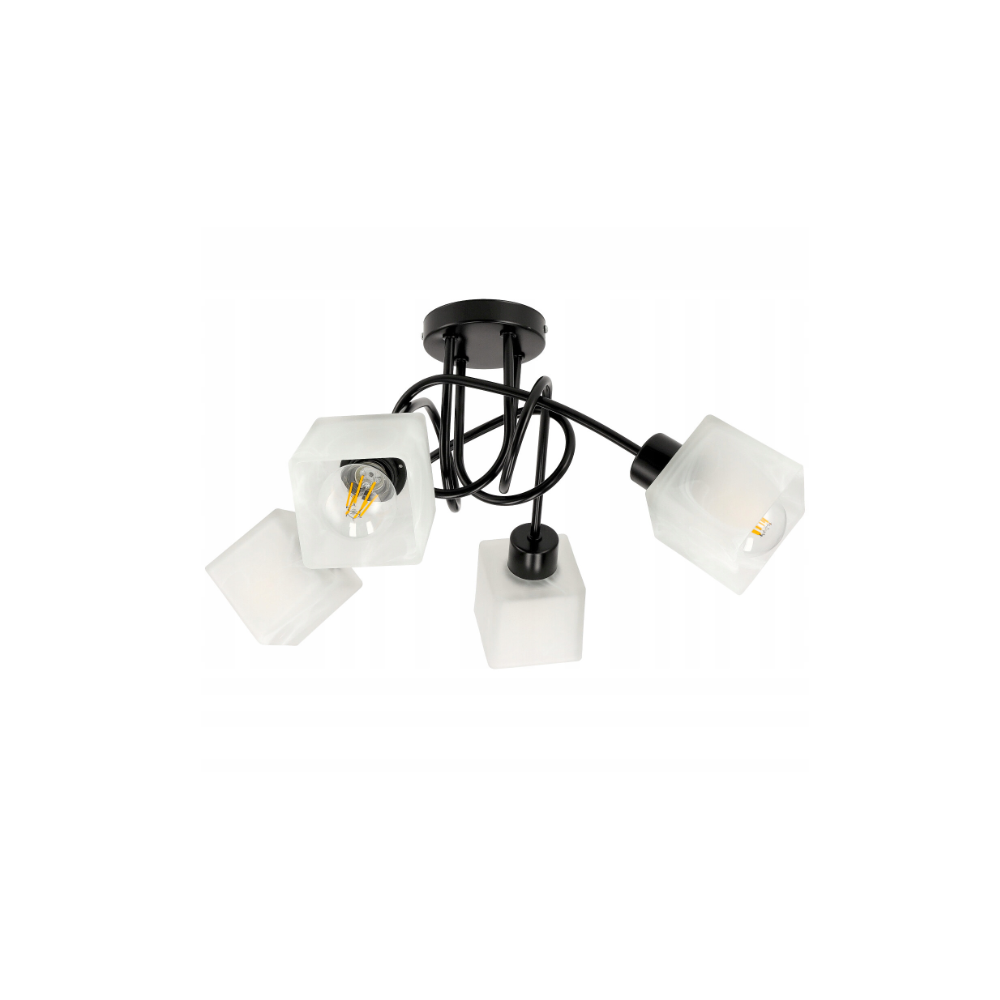 BERGE LED stropná lampa LOFT - 4xE27 - CUBE WHITE