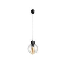 BERGE E27 LED luster závesné svietidlo, sklenená guľa, priehľadné