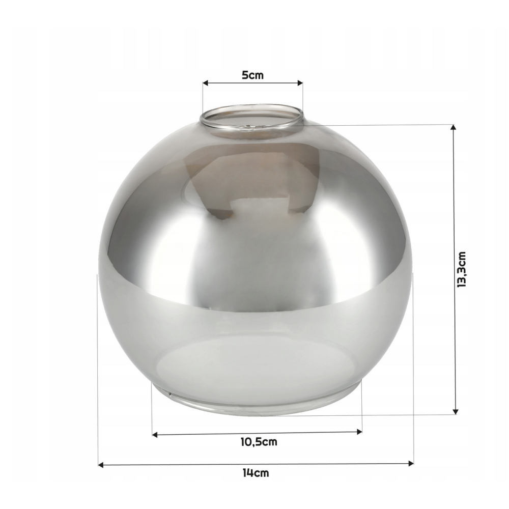 BERGE Sklenená LED nástenná lampa 1xE27 - dymová guľa