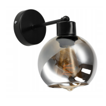 BERGE Sklenená LED nástenná lampa 1xE27 - dymová guľa