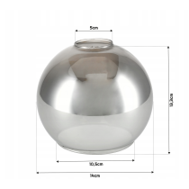 BERGE Sklenená LED nástenná lampa 1xE27 - dymová guľa