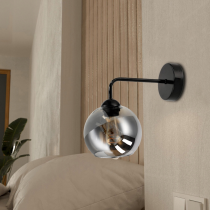 BERGE Sklenená LED nástenná lampa 1xE27 - dymová guľa