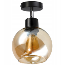 BERGE Sklenená LED nástenná lampa 1xE27 - jantárová farba