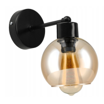 BERGE Sklenená LED nástenná lampa 1xE27 - jantárová farba