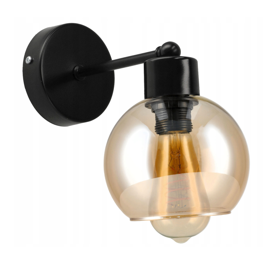 BERGE Sklenená LED nástenná lampa 1xE27 - jantárová farba