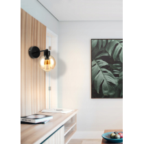 BERGE Sklenená LED nástenná lampa 1xE27 - jantárová farba