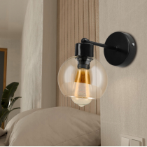 BERGE Sklenená LED nástenná lampa 1xE27 - jantárová farba