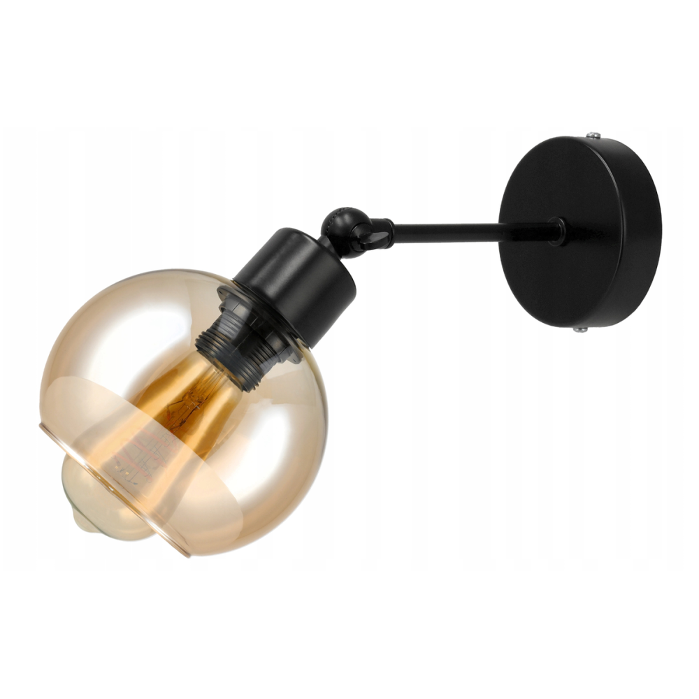 BERGE Sklenená LED nástenná lampa 1xE27 - jantárová farba
