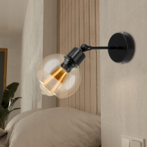 BERGE Sklenená LED nástenná lampa 1xE27 - jantárová farba
