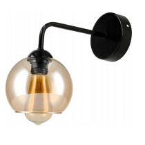 BERGE Sklenená LED nástenná lampa 1xE27 - jantárová farba