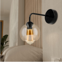 BERGE Sklenená LED nástenná lampa 1xE27 - jantárová farba