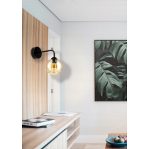 BERGE Sklenená LED nástenná lampa 1xE27 - jantárová farba