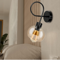 BERGE Sklenená LED nástenná lampa LOFT 1xE27 - jantárová farba