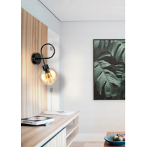 BERGE Sklenená LED nástenná lampa LOFT 1xE27 - jantárová farba
