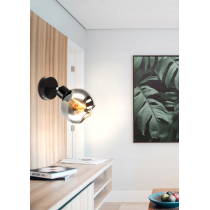 BERGE Sklenená LED stropná lampa 1xE27 - dymová guľa